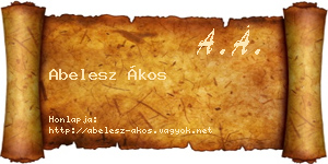Abelesz Ákos névjegykártya